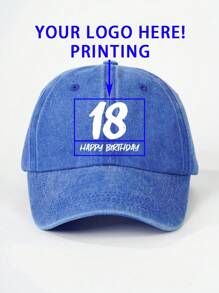 1 件定制印花年龄祝福水洗棒球帽，可调节防晒休闲帽适合春季、秋季、旅行、海滩成人返校冬季礼物创意男孩女孩情人节