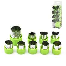 12pcs Vegetable Shaped Cookie Cutters, Stainless Steel Biscuit Cutters, Fruit Shaped Stamp Molds, Fruit Shaping Tools, Chocolate Cutters, Cake Decorating Molds, Salad Making Tools, Baking Tools, Kitchen Gadgets, Baby Feeding Butterfly Pasta Mold, Vegetable & Fruit Cutter, Sausage & Cookie Stamp