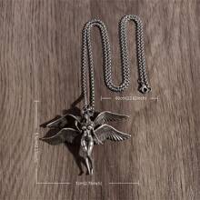 SeuSuk Collier pendentif ange à quatre ailes classique, bijou de mode cadeau d'anniversaire pour hommes et femmes
