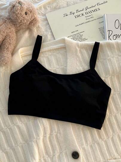 适合青春期学生的少女吊带胸罩，适合初中和高中女生的吊带运动抹胸短款内衣