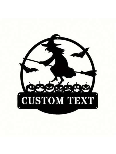 1pc Custom Metal Sign For Halloween, Personalized Name, Metal Wall Art, Handmade Gift For Family, Halloween Door Metal Sign