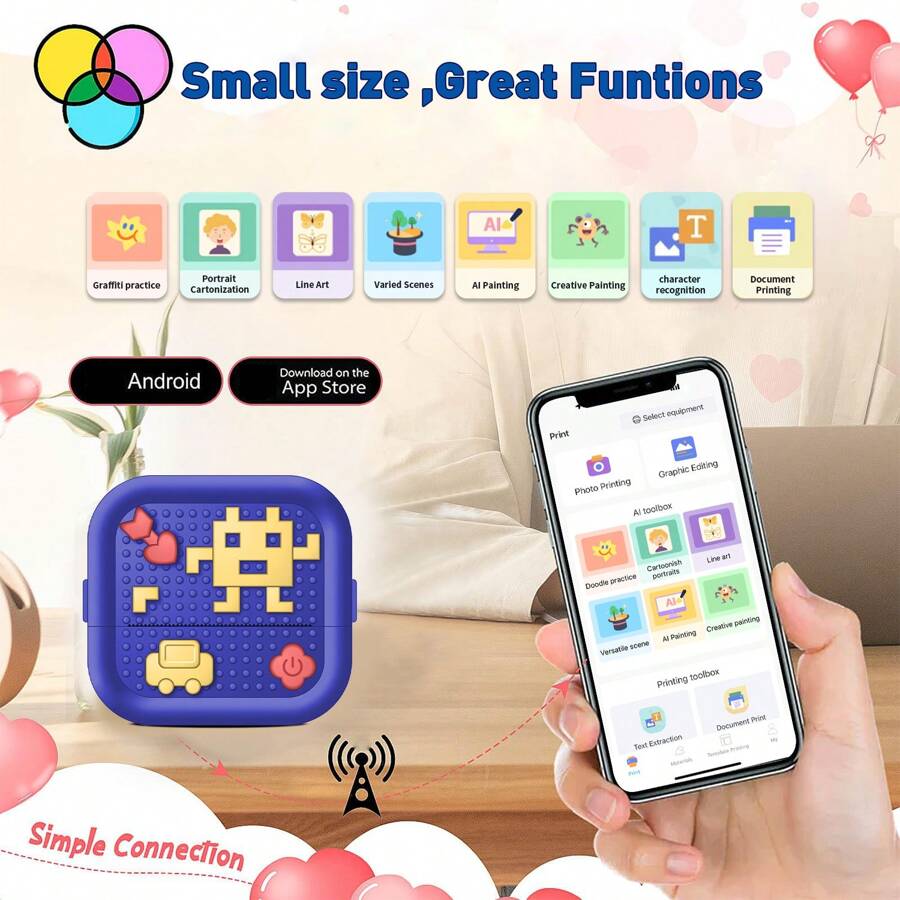 GOTOOGO Mini Printer, Portable Inkless Sticker Maker, Mini Thermal