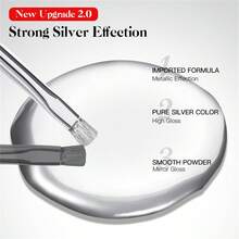 2 件/套 8ml 金属绘画凝胶抛光超亮银镜面凝胶指甲油半永久性花朵画线法式指甲胶 - 彩色 - 查看 10