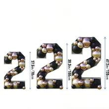 1 件 3D 数字 KT 板生日派对气球框架、生日周年装饰、求婚装饰、婚礼庆祝氛围装饰 - 彩色 - 查看 10