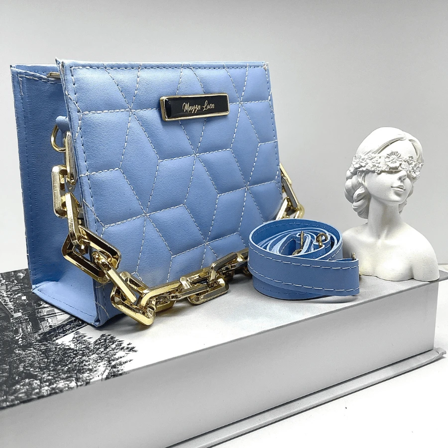 Women's Small Vancouver Crossbody Bag For Party Wedding Graduation Clubbing Thick Chain Strap Luxury - 藍色 - 查看 1