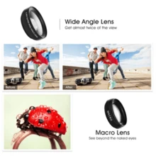 1 Set Of 3-In-1 Camera Lens Clip With Wide Angle Macro Fisheye Lens And External SLR Magnifying Lens, Portable Clip-On Cellphone Lens For Photography (Random Color And Parts, Random Packaging) - Multicolor - View 4