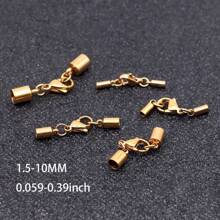 1pc Stainless Steel Leather Connection Clasps Round Hole 1.5-10mm Bracelet Necklace End Cap Connection Hooks DIY Jewelry Making