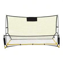 2-in-1 Faltbar Fußball Rebounder Net Fußball Faltausrüstung Zielschießen Training - Schwarz und Gelb - Übersicht 3
