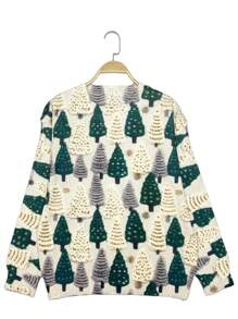 时尚女式数码印花图案套头衫，时尚秋冬风格 - 彩色 - 查看 4