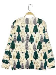 时尚女式数码印花图案套头衫，时尚秋冬风格 - 彩色 - 查看 3