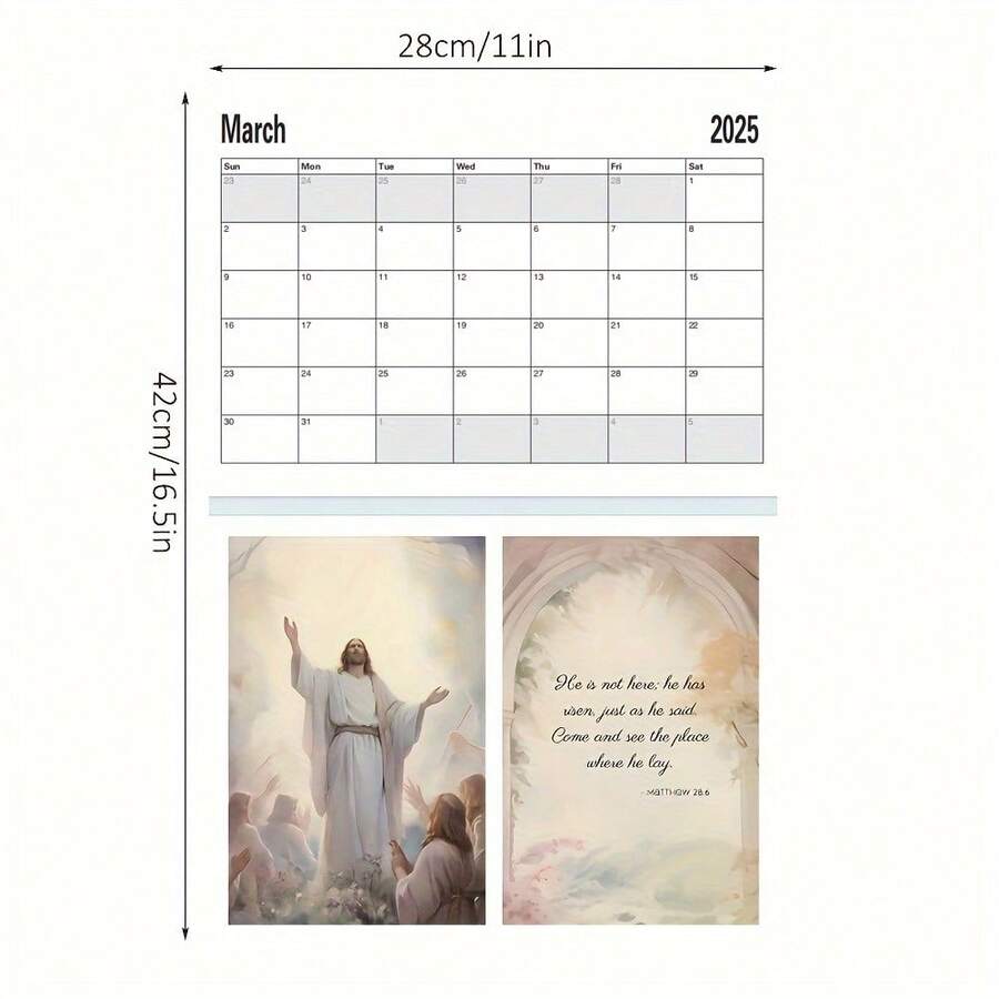 2025 Inspirational Bible Verse Wall Calendar, WeeklyMonthly View