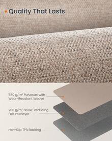 SONGMICS HOME Alfombra, 61 x 183 cm, Alfombra Antideslizante, Alfombra de Yute Sintético, Decoración del Hogar, Lavable a Máquina, para Salón, Dormitorio Comedor, Marrón Camello - Camel - Ver 5