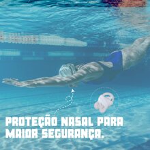 Oculos de Natação Piscina Praia Aulas de Natação Proteção Mergulho - Kit c/ 2 (PRETO) - Visão 5