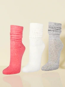 Kit With 02 Pairs Of Aerobic Socks Lisa Fitness Gym Long/Mid-Cut Female Training Comfortable High/Mid-Cut Ribbed - Multicolor - View 4