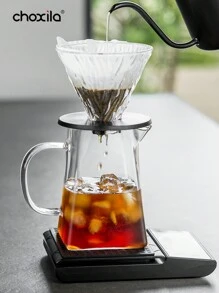 choxila 1 pieza Jarra de café de vidrio, Cafetera de goteo, Tetera transparente para hacer café manualmente para compartir, Tetera de gran capacidad para el hogar, Accesorios de café para volver a la escuela