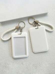 1pc Fashionable Unique Macaron Inspired Solid Color Plastic Card Holder - Suitable For Student Meal Cards, Campus Access Cards And Key Cards, Can Be Used As Card Case, Wallet, Name Card Holder, Credit Card Holder, ID Card Holder, Ladies Card Wallet - Multicolor - View 6