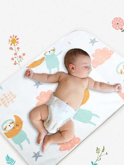 1 pieza  50x70 cm Almohadilla impermeable para bebés, colchón transpirable para bebé, manta protectora contra la orina, lavable y reutilizable, adecuada para todas las estaciones