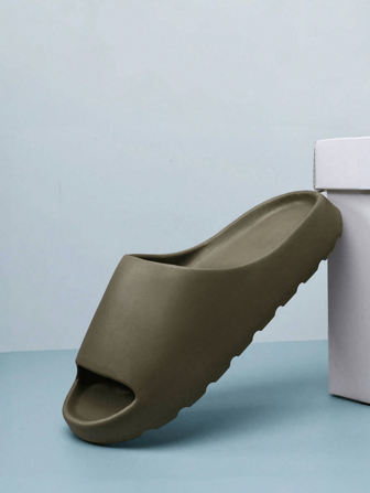 男士 EVA 简约舒适露趾塑料拖鞋，轻便、防水、防滑厚底凉鞋，适合浴室、宿舍、游泳池和沙滩穿着