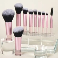 34件套化妆刷套装：10支旅行化妆刷（带收纳盒）、24个化妆海绵、便携式化妆刷，适合初学者，化妆刷套装，化妆刷套装，化妆刷套装，全套化妆刷，化妆刷套装，全套化妆工具，化妆刷套装，化妆刷套装，化妆礼盒套装