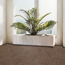 35 Pack 12"X12" Light Coffee Plastic Composite Deck Tiles, Composite Decking Resist Rust, Water, Weather, Indoor&Outdoor, Easy To DIY & Maintain, Ideal For Patios, Balconies, Rooftops, Decks