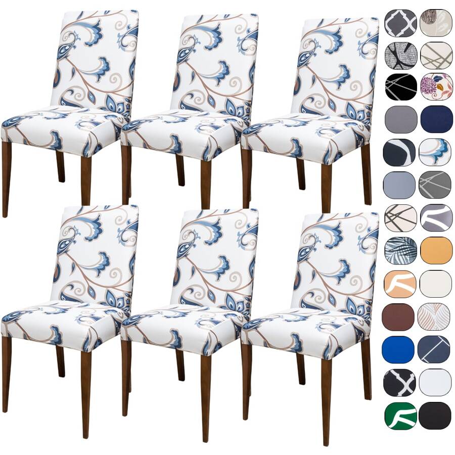 Kit Of 6 Dining Chair Covers Made Of Imported, More Resistant Fabric - Empire - View 1