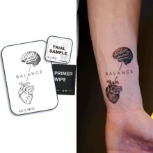 1 Kit Revolutionary Technology Tattoos, Semi-Permanent Tattoos, Angel, Temporary Tattoos, Fake Tattoos, Water-Resistant, Authentic Tattoo Look, Plant-Based, Brain Heart Blance Tattoo, X179