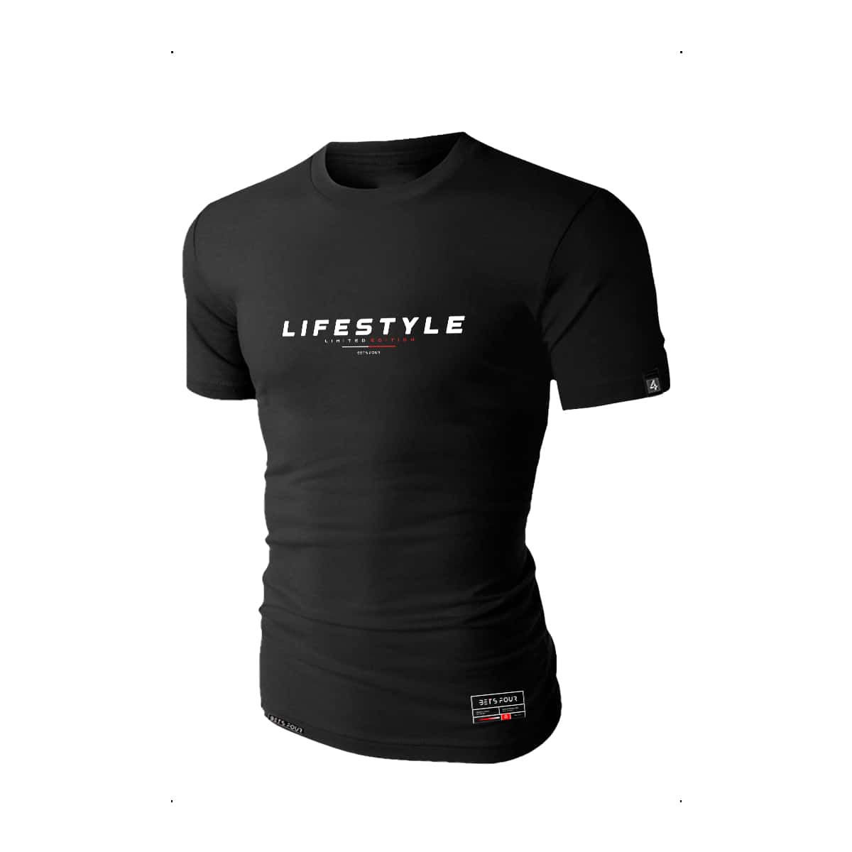 Men's T-Shirt Premium 100% Cotton T-Shirt - 黑色 - 查看 1