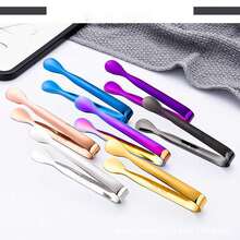 Mini Serving Tongs 1/12 Pcs, 4.3 Inches(About 10.9 Cm) Stainless Steel 304 Material Round Tip Ice Tongs, Appetizer Tongs, Silver Mini Ice Tongs, Tea Party Coffee Bar Desserts - Multicolor - View 10