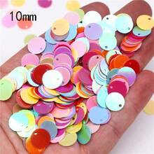 Paillettes Sequins 10mm Lớn Dẹt Tròn Cạnh Lỗ Sequin Lỏng Cho Thủ Công Khiêu Vũ Trang Sức Mặt Dây Chuyền Trang Trí Đám Cưới Phụ Kiện May Vá 20g 500 cái - Nhiều màu - Xem 12