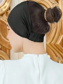 1 件 Abaya 配饰女士头巾纯色休闲弹力防滑吸湿排汗宽边头带帽，适合运动、发型设计和日常穿着休闲帽女士面纱 - 純色 - 查看 13