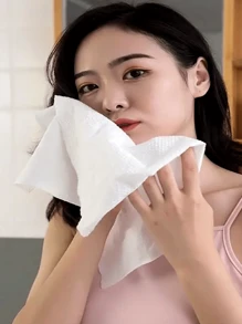 50 pièces Serviette de visage comprimée à usage unique, lingettes démaquillantes portatives pour le voyage