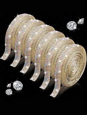 1 卷水晶钻石丝带，闪亮钻石自粘丝带，DIY 工艺婚礼派对装饰（AB 颜色）