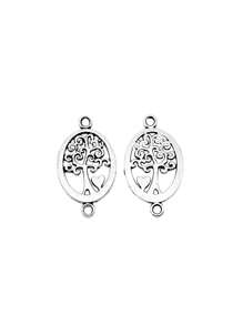 15 cái/túi 13x23mm Oval Heart Tree Connector Charms cho DIY Bông tai, Vòng cổ, Vòng tay, Móc chìa khóa Làm đồ trang sức DIY - Đầu nối cây hình elip - Xem 4