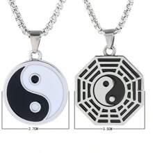 1 pieza Collar colgante de Yin Yang retro, adecuado para mujeres y hombres, regalo de joyería para fiesta, collar chino de Taiji