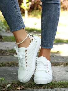 2024 New White Flat Casual Sneakers, Korean Style Sports Trainers, Fashion Canvas Shoes, Imported