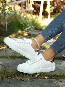2024 New White Flat Casual Sneakers, Korean Style Sports Trainers, Fashion Canvas Shoes, Imported