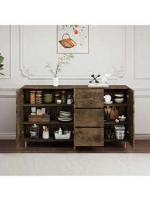2402Rich Level Of Storage Space, Divided Display Storage One Of The Diversified Side Cabinets, Suitable For Dining Room, Living Room,Yifei Store