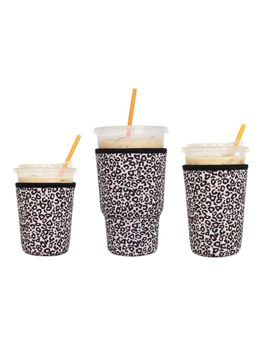 3 Packs Reusable Iced Coffee Sleeves - Insulator For Cold Beverages, Neoprene Cup Holder For /Dunkin Coffee
