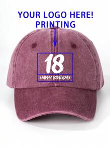 1 件定制印花年龄祝福水洗棒球帽，可调节防晒休闲帽适合春季、秋季、旅行、海滩成人返校冬季礼物创意男孩女孩情人节