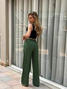 Sweatpants With Side Pockets For Women - Màu xanh lục của thợ săn - Xem 4