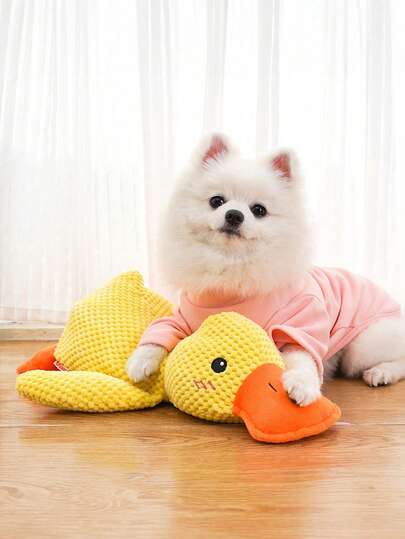 Giocattolo masticabile in peluche con suono per cani, compagno per la manutenzione dei denti per Golden Retriever, Corgi e altri animali domestici, giocattolo a forma di gatto e anatra