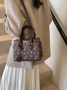 BELLEBORG Printed Tote & Shoulder Bag For Women - Coffee Brown - View 10