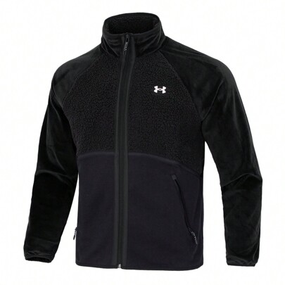 Under Armour Veste tricotée style petit-ami pour hommes avec col montant, Top décontracté ample et sportif, vêtement d'extérieur chaud doublé thermique
