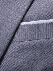 3 pièces Ensemble de costume unicolore pour hommes, formel, d'affaires et de mariage USXF001-3JT - Gris pâle - Voir 5