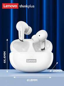 Lenovo Lenovo Original LP5 Bluetooth Earphones, Half In-Ear, Sports/Running, Stereo Sound, High-Quality Audio, Super Long Battery Life, Low Latency, Passive Noise Cancellation, Wireless Earphones Compatible With Smartphones, Laptops, Android,