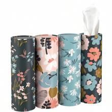1pc Car Flower Tissue Cylinder Car Seat Round Tissue Box Exquisite And Compact Car Tissue Holder Easy To Use