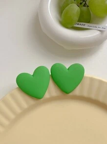 1 Pair Fashion Classic Geometric Heart Shaped Acrylic Stud Earrings, Casual Style Valentines - Red - View 6