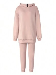 Fashionable Full Zip Front & Back Letter Print Loose Fit Long Women's Tracksuit