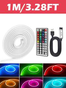 Acosh Neon LED 霓虹灯带 RGB 多色变幻，带遥控器 - USB 供电，适用于圣诞装饰、柔性硅胶霓虹 LED 灯客厅、卧室照明和墙壁 DIY 造型 - RGB - 查看 14
