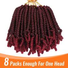 8 Packs Short Bob Spring Twist Crochet Hair 6Inch Pretwisted Passion Twist Hair Pre Looped Crochet Braids Hair For Women - TBUG# - 查看 5